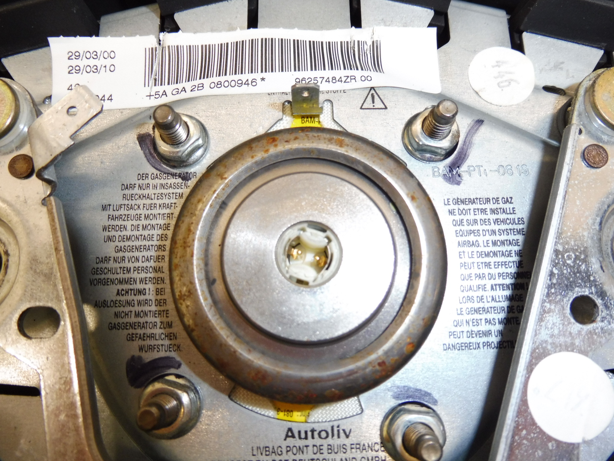 Airbag sofer - volan Peugeot 206 96257484ZR